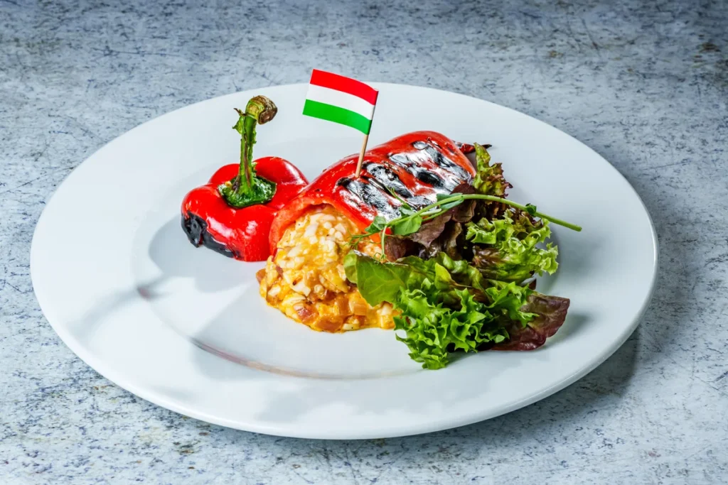 Bell peppers stuffed with cheddar cheese