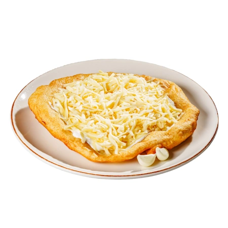 Langosh with cheese and sour cream